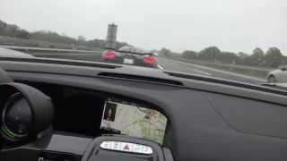 350 kmh 218 mph 918 chasing Koenigsegg Agera R on German Autobahn Porsche vs Koenigsegg [upl. by Yarehs]