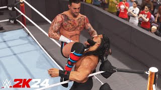 WWE 2K24  CM Punk Vs Roman Reigns  DLC ECW Pack  PS5 4K [upl. by Nanice]