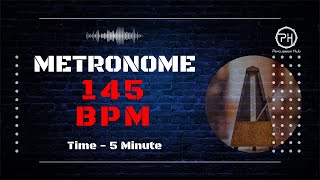 145 BPM Metronome  5 Minute [upl. by Nnylkoorb]