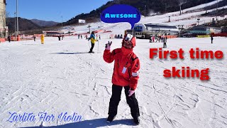 First time Skiing  Alpensia Ski Resort [upl. by Briant]