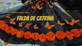 Falda de CATRINA casera para niña 🌼💀🦋🇲🇽 Avanzando con el disfraz para mi niña [upl. by Xanthe612]