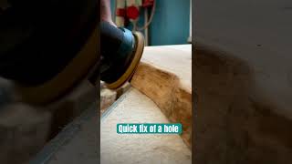 Diy hole fix on a oak table top shorts quickfix howto tips tricks [upl. by Dust]