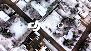 DJI NEO AERIAL SHOT  CINEMATIC SNOWFALL trending drone canadiancity djidrone fyp viralvideo [upl. by Edieh976]