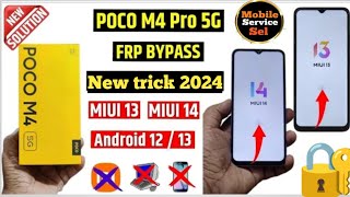 Poco M4 5G frp bypass new trick  All poco miui 13miui 14 Google account bypass 100 without PC [upl. by O'Carroll728]