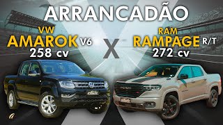 RAM RAMPAGE RT x VW AMAROK V6 NO ARRANCADÃƒO Quem vence esse duelo de picapes [upl. by Pippo408]