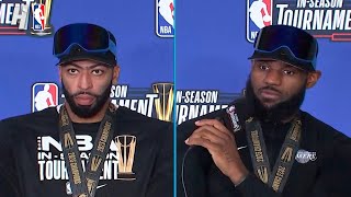 LeBron James amp Anthony Davis talks 2023 InSeason Tournament WIN FULL Postgame Interview [upl. by Asus]