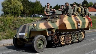 WW2 SdKfz 251 with genuine Maybach engine on the move Haillicourt 2023 [upl. by Norak]