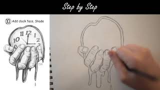 How to Draw Cool Stuff A Melting Clock In Hand  The Persistence of Memory [upl. by Esra]