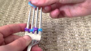 How to make a twizzler loom band on a fork [upl. by Waldman]