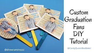 Graduation Fan Tutorial DIY No Cricut machine Needed [upl. by Giulia]