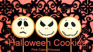 Halloween Cookies  Cupcakes Treats  How to Decorate Jack Skellington Treats by Pink Cake Princess [upl. by Habas]