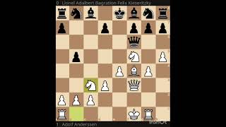 Adolf Anderssen vs Felix Kiseritzky immortalgame chess queen chessgame magnuscarlsen chesscom [upl. by Milburt]