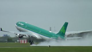 Aer Lingus A330 wet takeoffs Dublin [upl. by Amhser110]