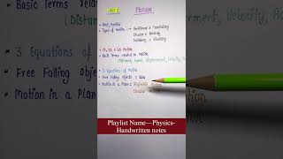 Index  Physics  Unit2  Motion  General Science  Handwritten notes  An Aspirant [upl. by Powder]