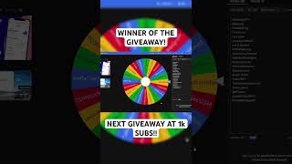 WINNER OF THE GIVEAWAY Next giveaway at 1k subs ❤️❤️ roblox giveaway robux shorts [upl. by Aihsad]