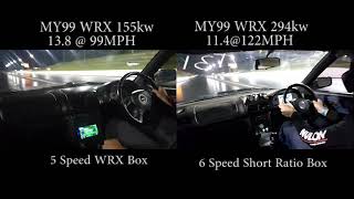 Stock WRX 5 Speed Gearbox vs Fast WRX Short Ratio 6 Speed [upl. by Dierdre]