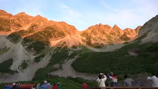 Alpenglow Morgenrot at Karasawa hut Japan [upl. by Artek]