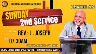 TCC 🔴 SUNDAY 2ND SERVICE  TIME  0730 AM  REV  J  JOSEPH 03112024 [upl. by Fernando]