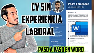 COMO CREAR UN CV SIN EXPERIENCIA LABORAL EN WORD  PASO A PASO 2024 [upl. by Ddart]