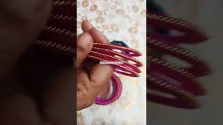 PINK with GREEN combination silk thread bangles KUNDAN STONES treading silkthreadbangles [upl. by Nerac785]