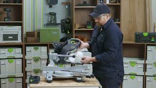 The Cordless Sliding Compound Mitre Saw KAPEX KSC 60  Blade Change [upl. by Wally865]