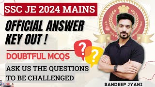 Ask us your Doubtful Questions amp Challenges  SSC JE 2024 Paper2 Answer Key Released  Sandeep Jyani [upl. by Enneicul678]