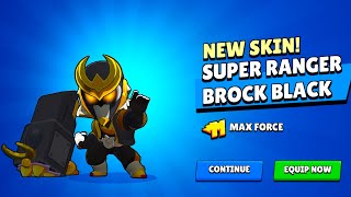 Unlocked ALL Brawl Stars Skins Including the NEW Super Ranger Brock Black [upl. by Hesta155]