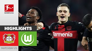 Leverkusen Remains Unstoppable  Bayer Leverkusen  Wolfsburg 20  Highlights  MD 25 – Bundesliga [upl. by Evin]