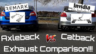 AXLEBACK vs CATBACK EXHAUST COMPARISON  1520 Subaru WRX [upl. by Idnor216]