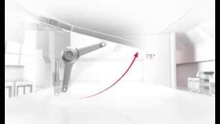 Hafele Duo Series LiftUp Fitting LidFlap Stay Arm Video [upl. by Phina]