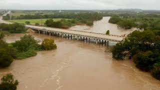 Flooding on the Pedernales River at Hwy 290  October 16 2018 [upl. by Erdua583]