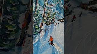 Verbier skiing art snowboarding artgallery painting verbier nendaz [upl. by Derwood70]