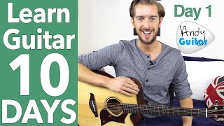 Guitar Lesson 1  Absolute Beginner Start Here Free 10 Day Starter Course [upl. by Eniamirt]