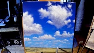 How to Paint Simple Clouds  Free Acrylic Painting Lesson In Real Time [upl. by Neirual]