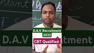 DAV Recruitment 2025CBT qualified and Non vacancy2025 davrecruitment viralvideo shortvideo [upl. by Nuhsed]