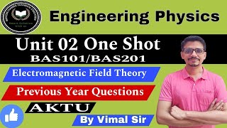 Engineering Physics Unit 2 One Shot  Electromagnetic Field Theory BAS102BAS201 AKTU Physics PYQ [upl. by Essined]