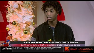 Jamaican charts unique course to pro football Smith moved to Canada after completing grade 8 at JC [upl. by Anitsahs862]