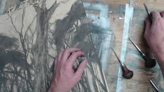 Woodblock Printmaking Process Time lapse [upl. by Joy]