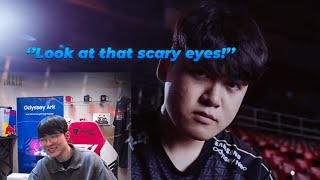 Fakers REACTION T1 vs JDG Teaser Worlds 2023 [upl. by Senn]