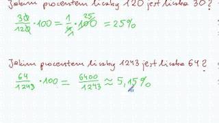Jaki to procent Jakim procentem liczby A jest liczba B  Matematyka SP i Gimnazjum [upl. by Shanleigh159]