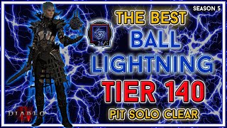 Best Ball Lightning Sorc Build Pit 140 Clear  Season 5 Diablo 4 [upl. by Airdnaed]