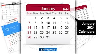 January 2024 Calendar  123FreeVectors [upl. by Geirk620]