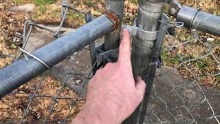 How to Install a Metal Gate between Wooden Posts [upl. by Sybila]