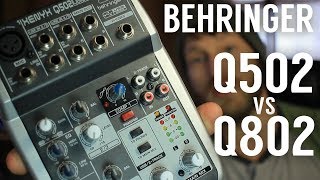 Behringer Xenyx Q802USB Vs Q502USB  Budget Mixers Compared [upl. by Aened116]