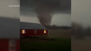 Destructive tornado caught on video in Ohio [upl. by Enilasor779]