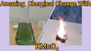 Colour change reaction KMnO4  NaOH  sugar and Oxidation of glycerol by KMnO4 [upl. by Lyrad240]