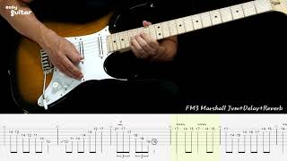 Easy Canon Rock GuitarShort versionLesson With Tab Slow tempo [upl. by Santana433]