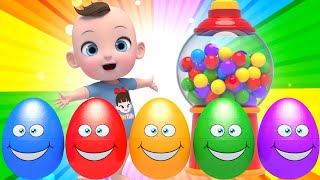 Surprise Egg Color Balls  Ten In The Bed more Nursery Rhymes amp Kids Songs  Kindergarten [upl. by Ayerf]