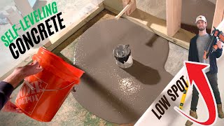 Self Leveling Concrete Underlayment Over Concrete Floor How to Level Uneven Concrete Floor  DIY [upl. by Studner]