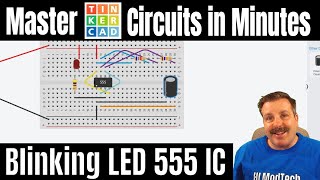 Make an LED Blink with a 555 chip Master Tinkercad Circuits in Minutes [upl. by Kaslik]